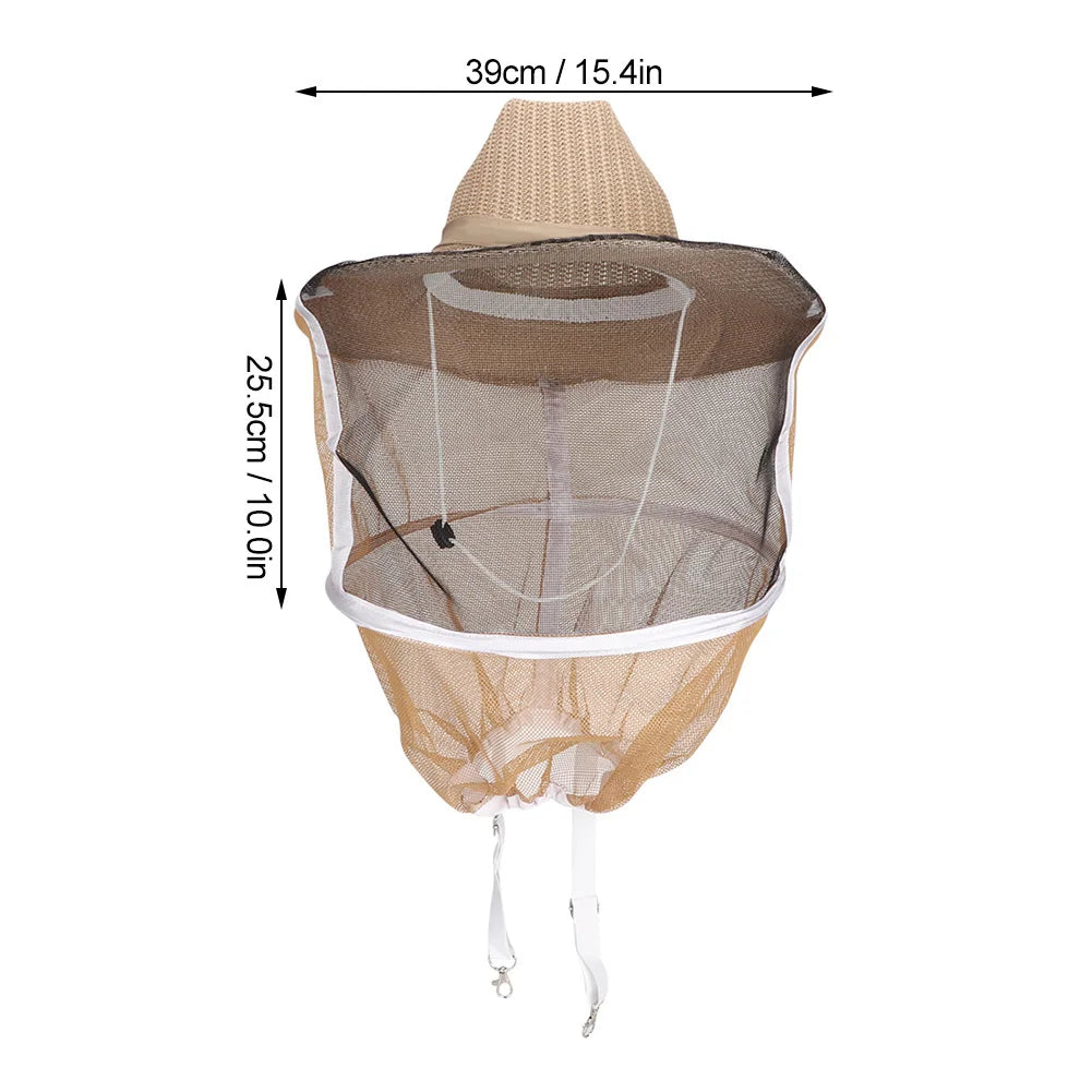 Beekeeping  Cowboy Hat Breathable Fireproof Beekeeping Veil  Face  Protector