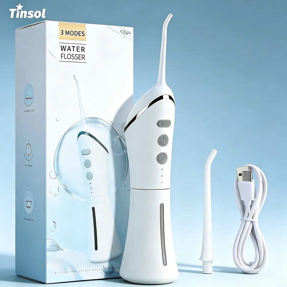 TINSOL Electric Water Flosser, High-Pressure Water Jet Flosser, Electric Toothbrush, USB Charging, Gum Care, Jet Dental Cleaner
