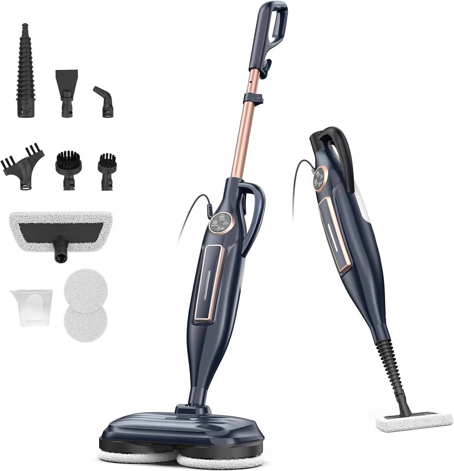 DEVOAC VM6 Steam Mop Cleaner with Rotating Mop Pad 10 in 1 Lightweight Spin Mop 1300W Powerful Floor Steamer for Home Hardwood