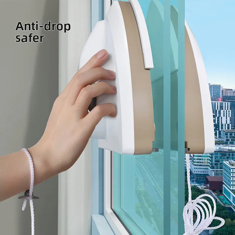 Magnetic Glass Window Cleaner Brush Double-layer Automatic Water Discharge Wiper Window Brush for Home Household Cleaning Tools