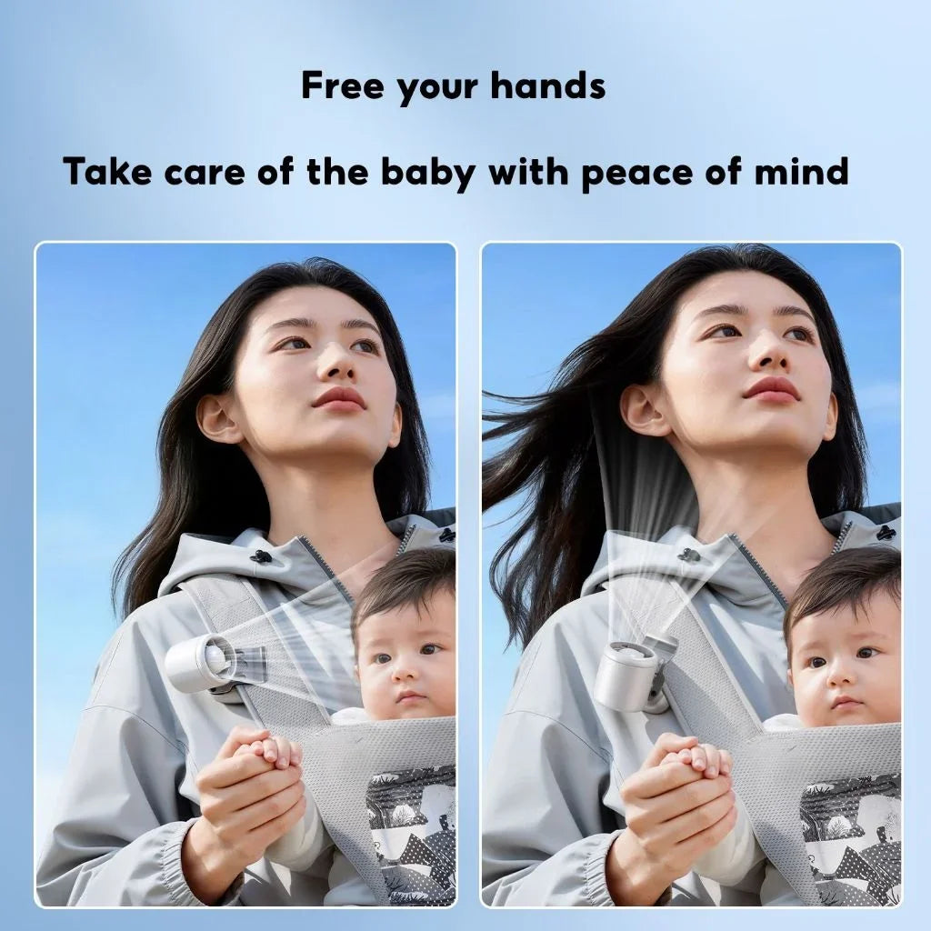 Outdoor Wearable Hat Clip Fan 1200mAh USB Rechargeable Portable Handheld Backpack Cooler 3 Speeds Lightweight Mini Desk Fan
