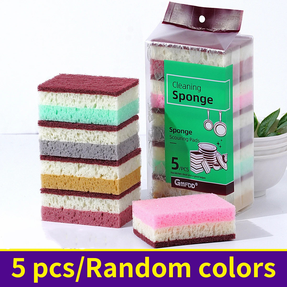High Density Sponge Cleaning Cloth, Dishwashing Cloth, Non Greasy Kitchen and Catering Supplies, Sponge Brush, Pot and Bowl