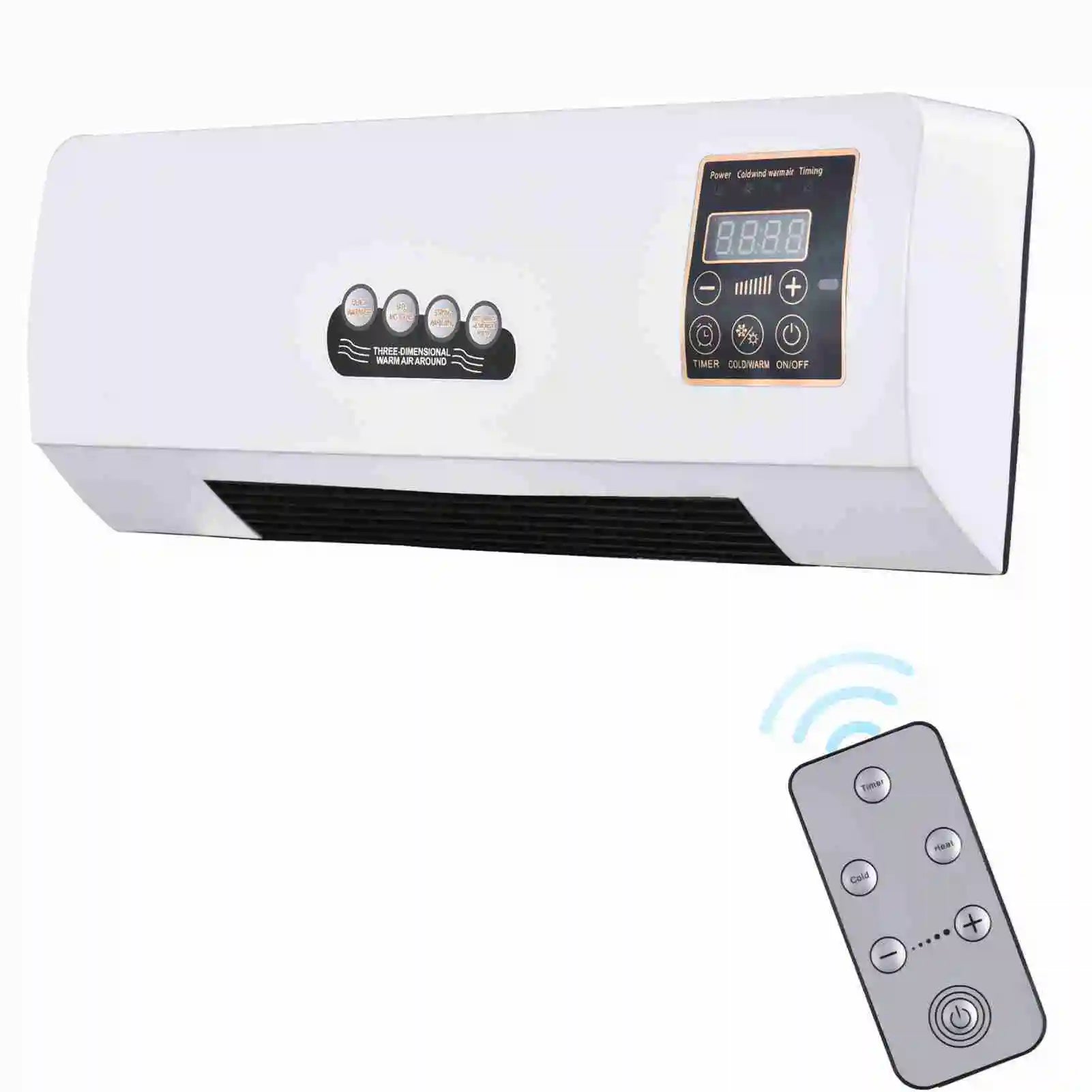 NEW Heater with Fan Heater Fan 2 in 1 Heating Nature Wind Timing Digital Display Wall Mounted Space Heater for Home  Dormitory