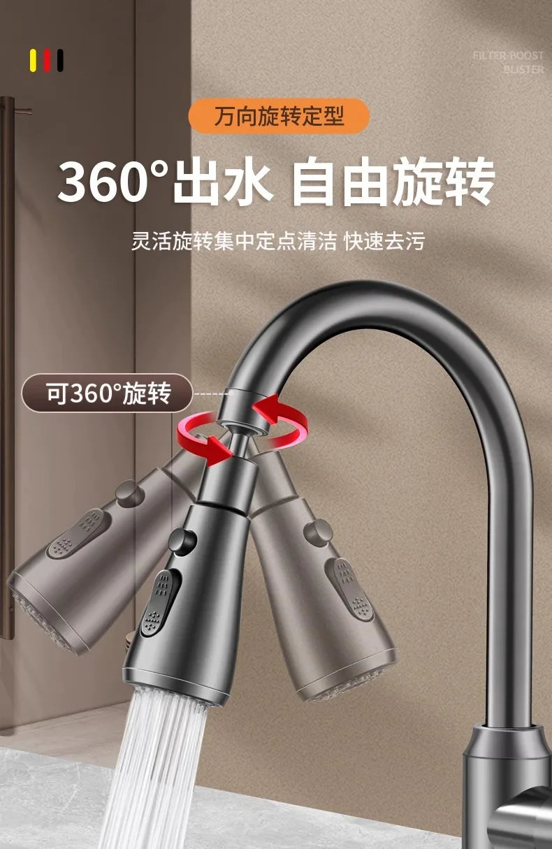 Universal 360° Rotatable Kitchen Faucet Extender Aerator Plastic Splash Filter Bubbler Nozzle for Kitchen Sink Basin
