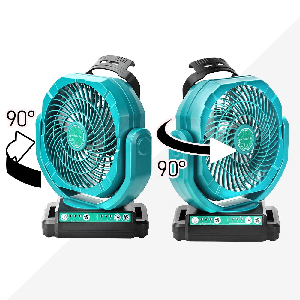 Cordless Oscillating Fan for Makita 18V Battery, 3-Speed Jobsite Industrial Camping Fan (Battery Not Included)