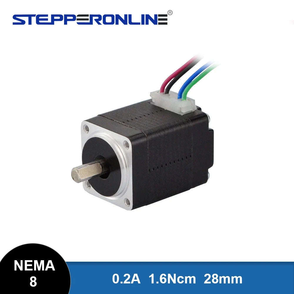 Nema 8 Stepper Motor 20BYGH 28mm 1.6Ncm(2.3oz.in) 4-lead 1.8deg 0.2A Nema8 Step Motor for CNC XYZ 3D Printer