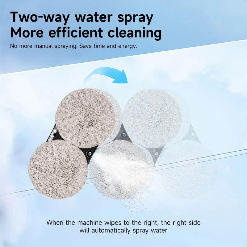 DIVEDEER Dual-Surface Glass Mist Spray Automatic Window Cleaning Robot Remote-Controlled Electric Smart Window Cleaner