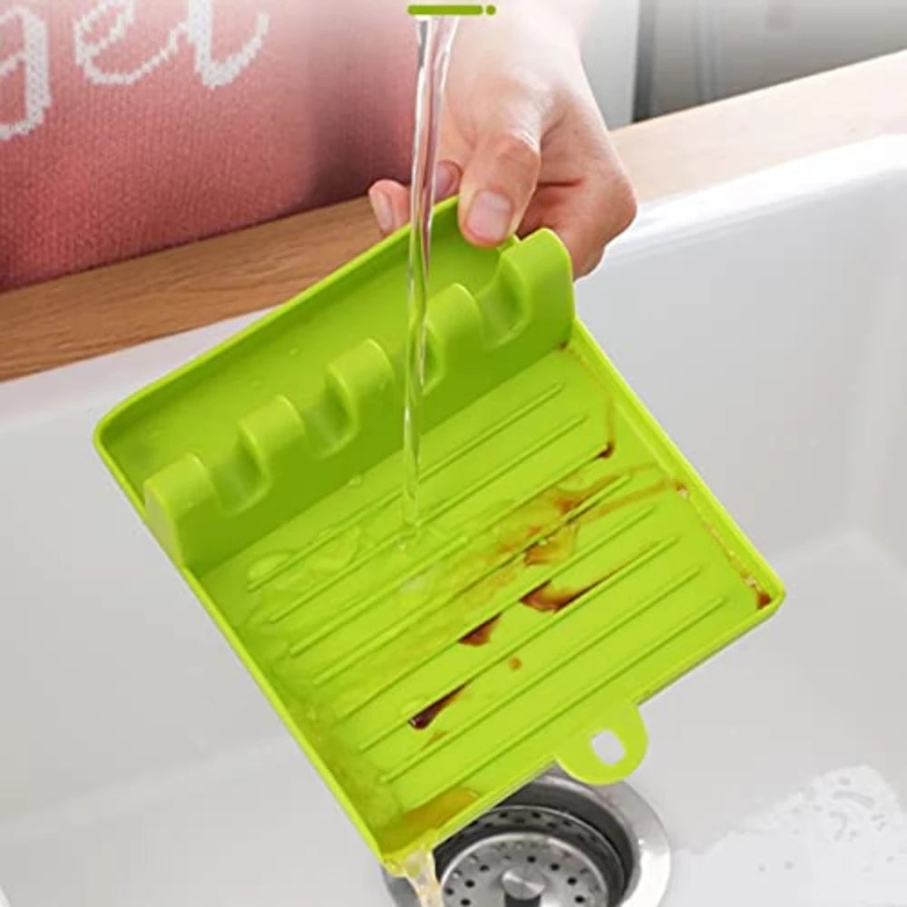 Kitchen Spatula Rack Pot Lid Rack Shelves Countertop Shovel Spoon Shelf Soup Spoon Pad Put Soup Spoon Chopsticks Holder