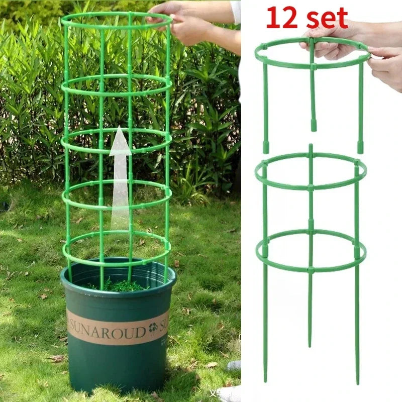 Plant Support Pile Half Round Climbing Vines Stake Bonsai Fixing Rod Garden Plant Stake Holder Flower Ring Support Rack