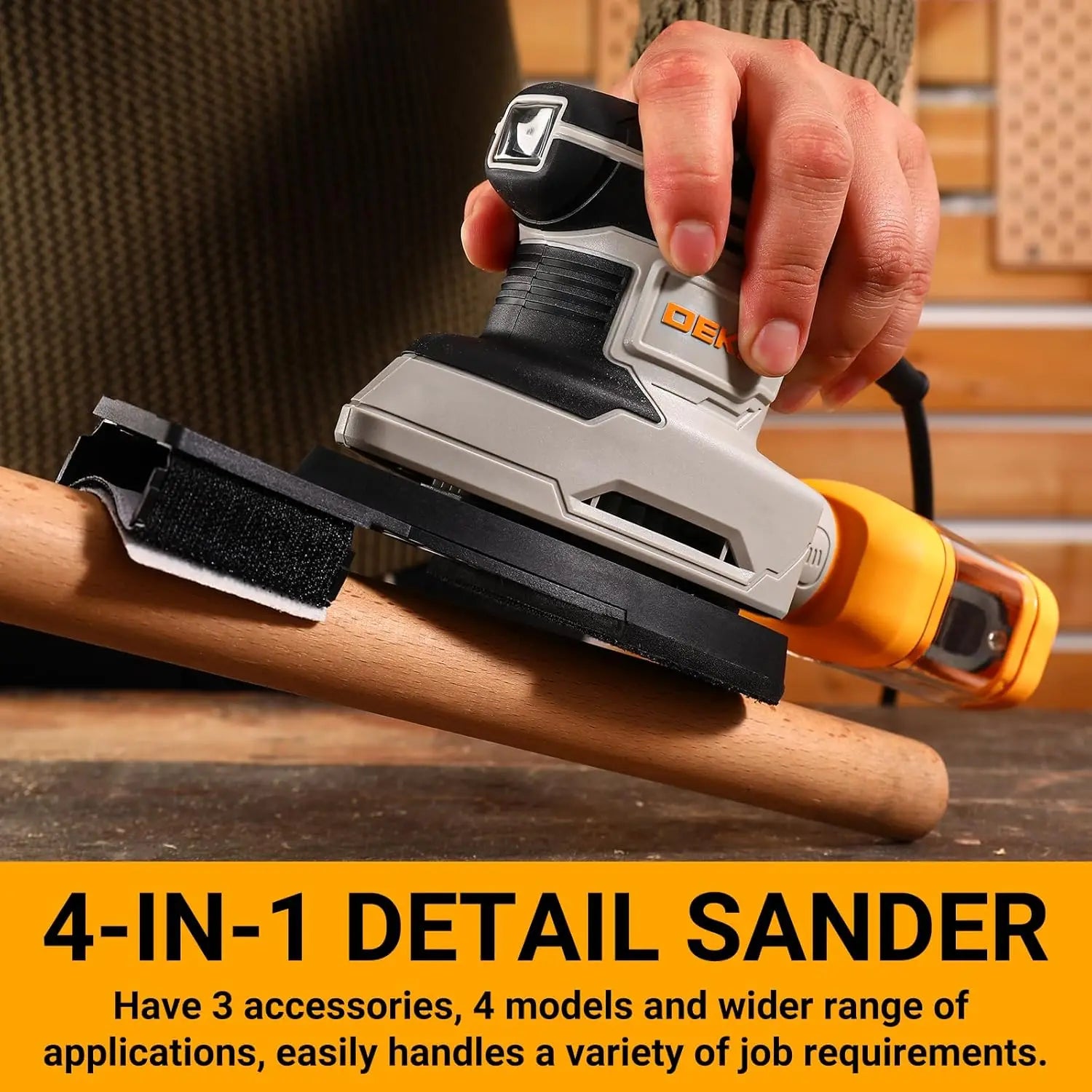 DEKO Multi-Function Mouse Sander Electric Sander Tool Corded Palm Sanders with Dust Collector for Sanding,Removing Paint in Home
