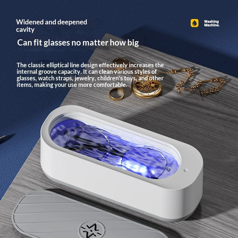 Multifunctional Ultrasonic Cleaner Household High Vibration Cleaning Machine for Contact Lenses Makeup Brushes Jewelry Dentures