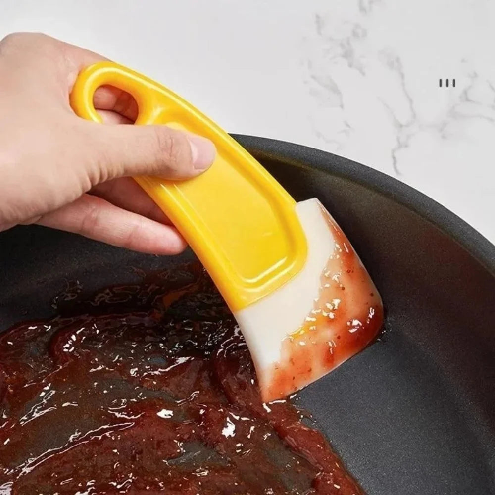Kitchen Scraper Cleaning Spatula Soft Blade Scraper Brush Dirty Pan Pot Dishes Cleaner Tools Cooking Baking Tool Kitchen Gadget