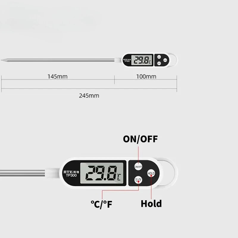 Kitchen Digital Cooking Thermometer -50~300℃ Meat Food Temperature Tester for Cooking /BBQ/Milk TP300 Food Thermometer