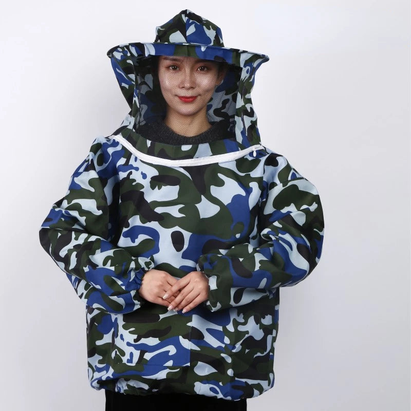 Foldable Beekeeping Suit Jacket Veil Set Double Zippered Beekeeping Protective Suit anti-bee Beekeeper Clothing with Hat