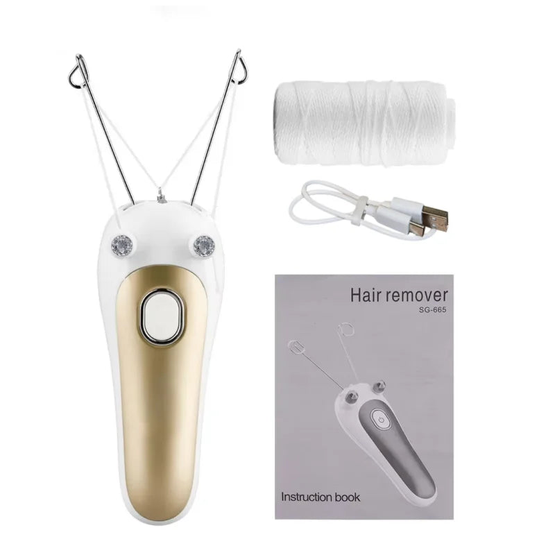 Electric Threading Epilator Women Painless Facial Body Hair Remover Cotton Thread Portable for Face Leg Arm Body Free Shipping