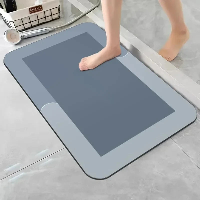 Diatomaceous Earth Bath Mat, Super Absorbent Non‑Slip Fast Drying Floor Mat for Shower Bathroom Bedroom Kitchen Laundry RV