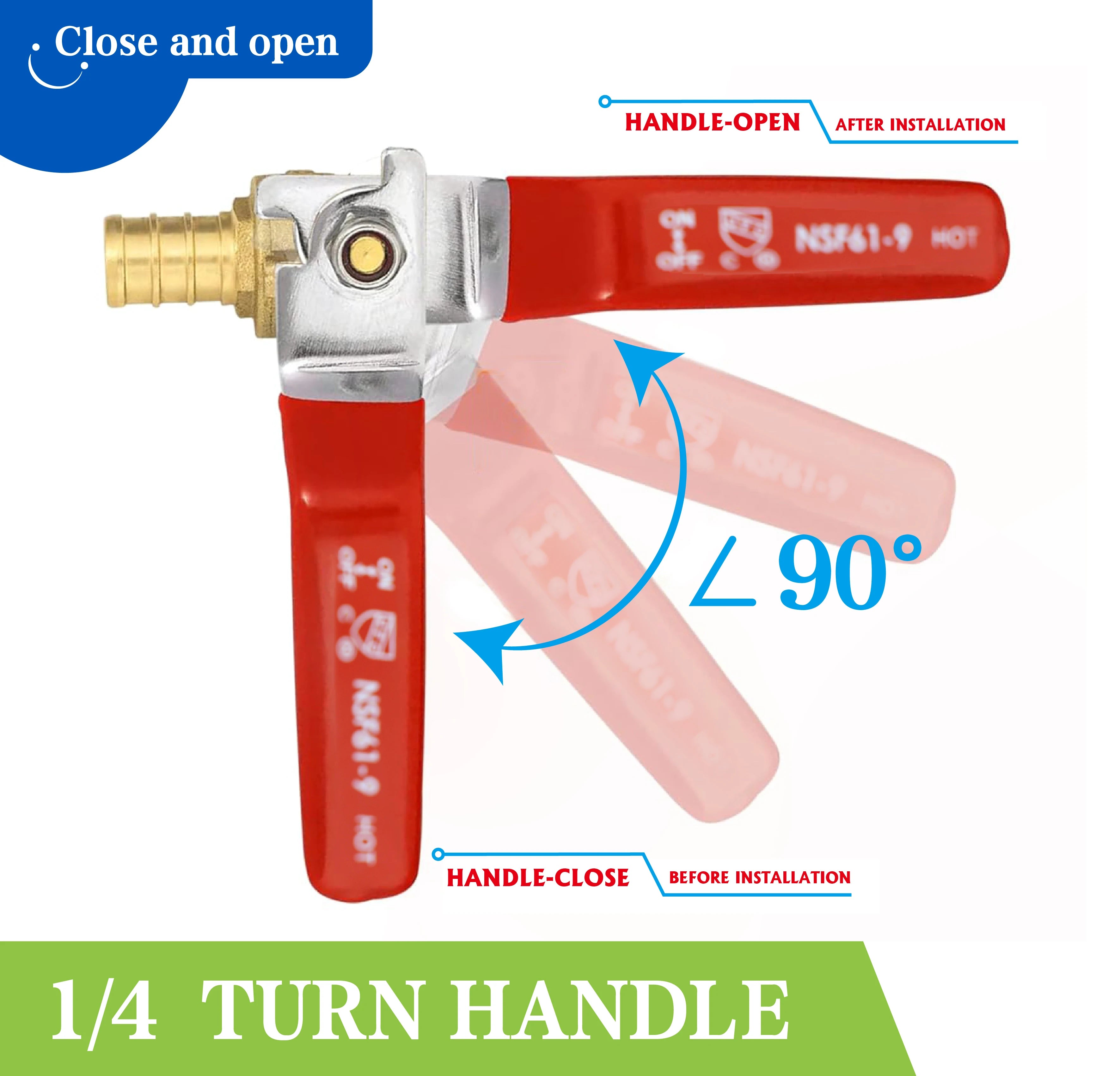 KING SMART Crimp/F1807 PEX 3/4" Full Port PEX Ball Valve; for Hot and Cold Water System; 10Pcs/Case; 80411