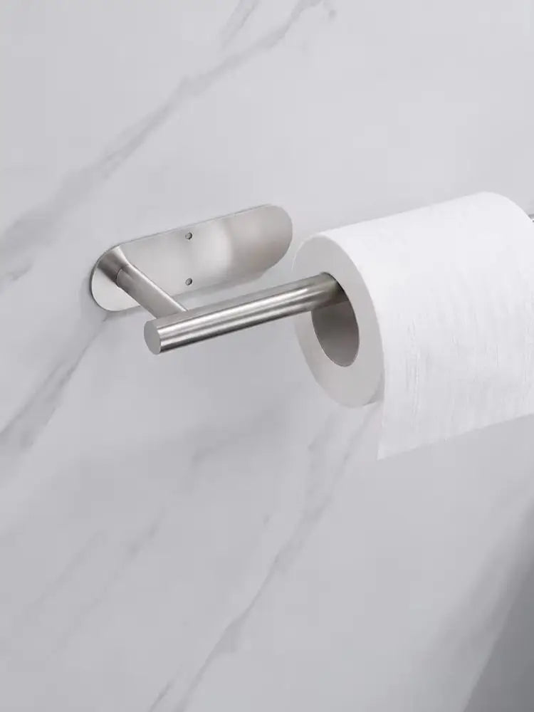 Homefish Black Sliver Adhesive Kitchen Paper Towel Holder Toilet Roll Napkin Tissue Rack Bathroom Accessory