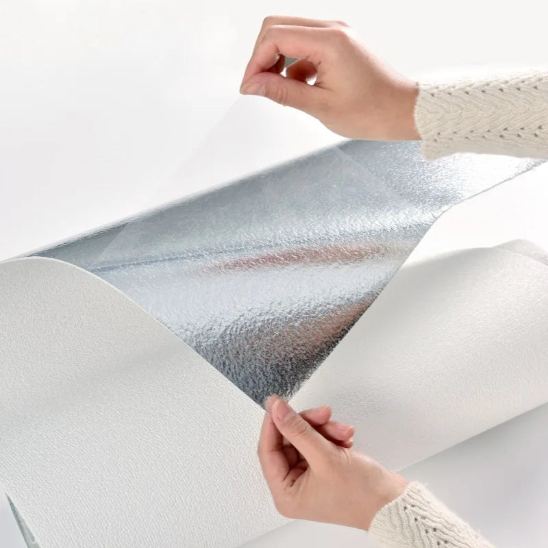 50cmX2.8M/10m Linen 3D Foam Self-adhesive Solid Color PVC Thickened Waterproof Background Wall Renovation Wallpaper Wall Sticker
