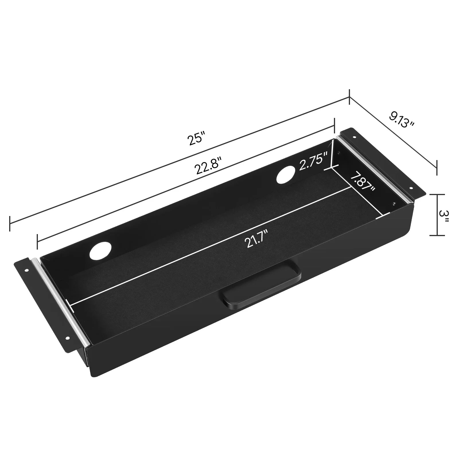 SucceBuy 13in/22in Under Desk Drawer Slide Out Desktop Storage Box Mounted Pullout Undertable Drawer Organizer for Office Home