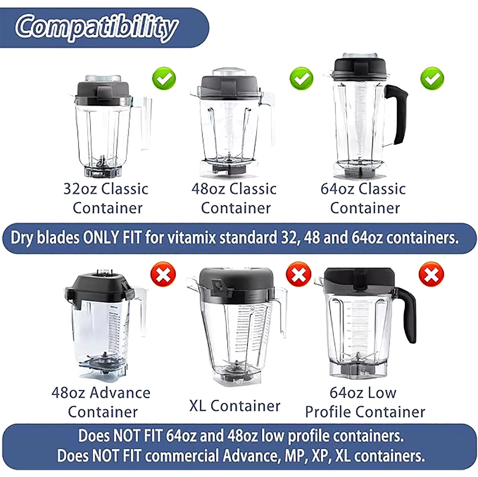 Blade For Vitamix Blender Compatibl With 5000 5200 6300 7500 750 780