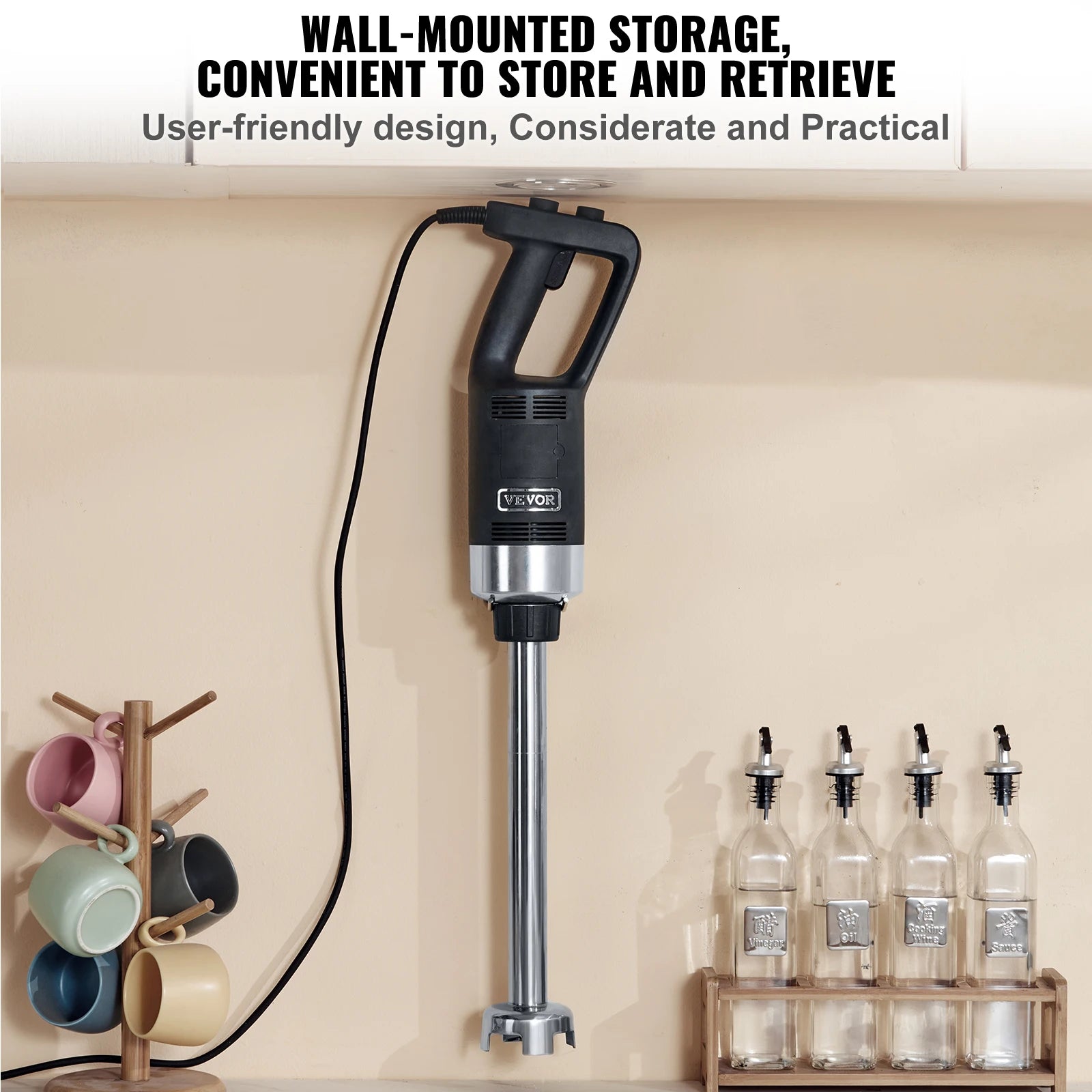 SucceBuy 16" Commercial Immersion Blender Heavy Duty Hand Mixer Multi-Purpose Portable Mixer for Soup Smoothie Puree Baby Food