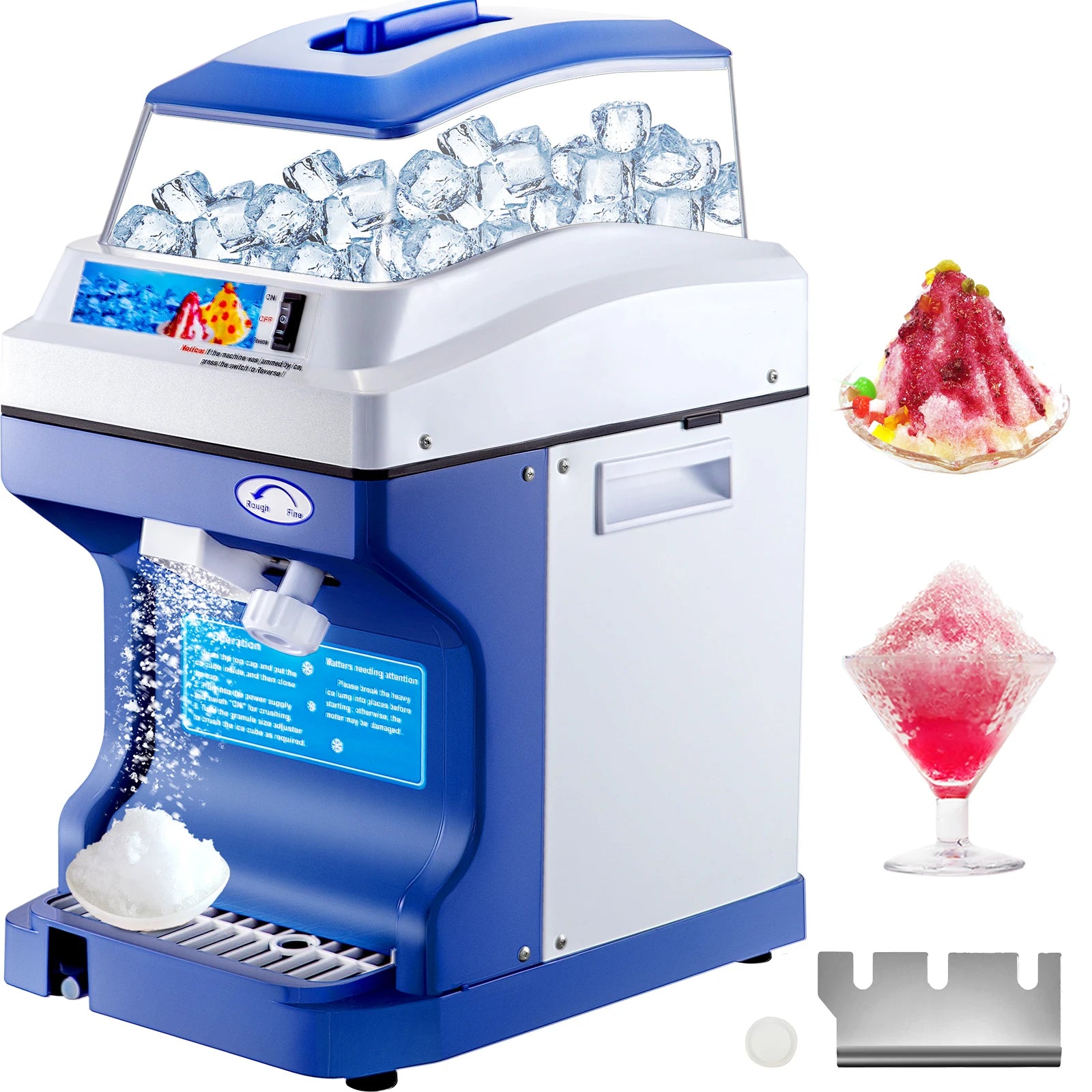 SucceBuy Commercial Ice Shaver Crusher 441LBS/H with 11LBS Hopper Electric Snow Cone Maker For Parties Events Snack Bar