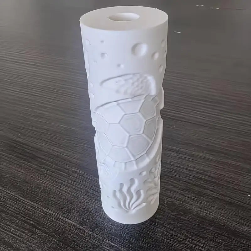 1pcs Seamless Texture Roller for Clay – Sea, Grass & Marine Patterns, No Carve, Plastic Pottery Tool