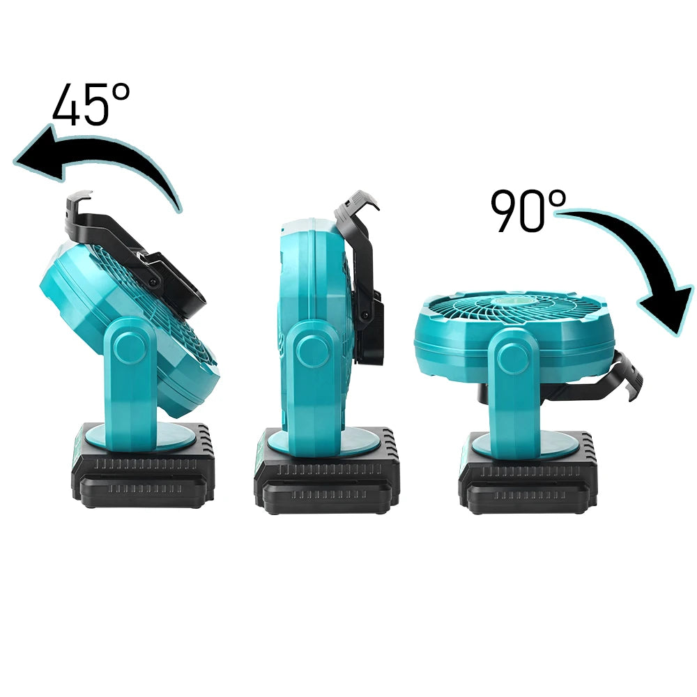 Cordless Oscillating Fan for Makita 18V Battery, 3-Speed Jobsite Industrial Camping Fan (Battery Not Included)