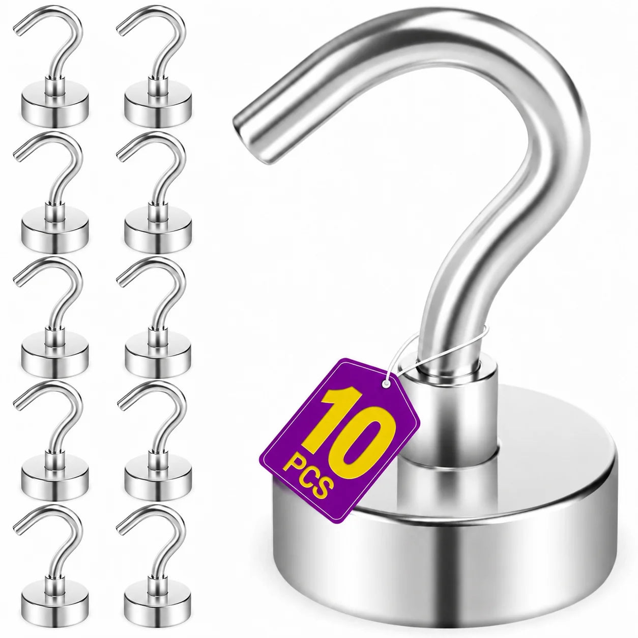 4/6/8 Pcs 30lb 0.47 inch Heavy Duty Strong Magnet Hooks for Refrigerator, Cruise Cabin, Grill, Kitchen, Garage, Office, Ceiling