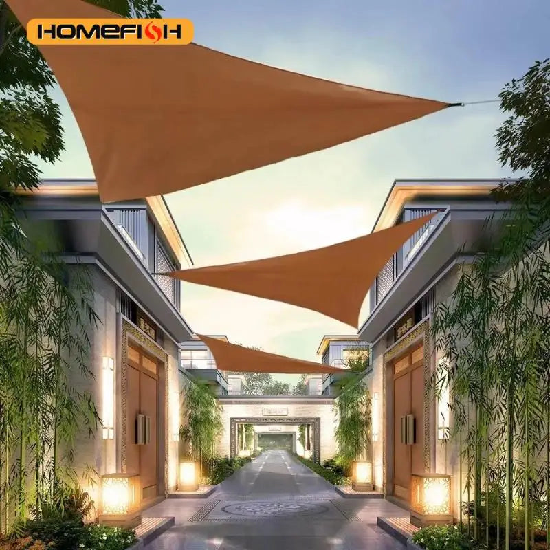 3x3x3M Folding Waterproof Triangle Sun Shade Sail Canopy For Outdoor Activities Backyard Awning Camping Tents Shade Cloth