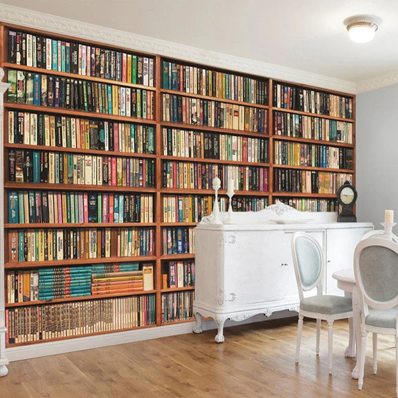 Custom Photo Wallpaper 3D Stereo Bookshelf Mural Living Room Study Library Backdrop Wall Covering 3D Papier Peint Home Decor