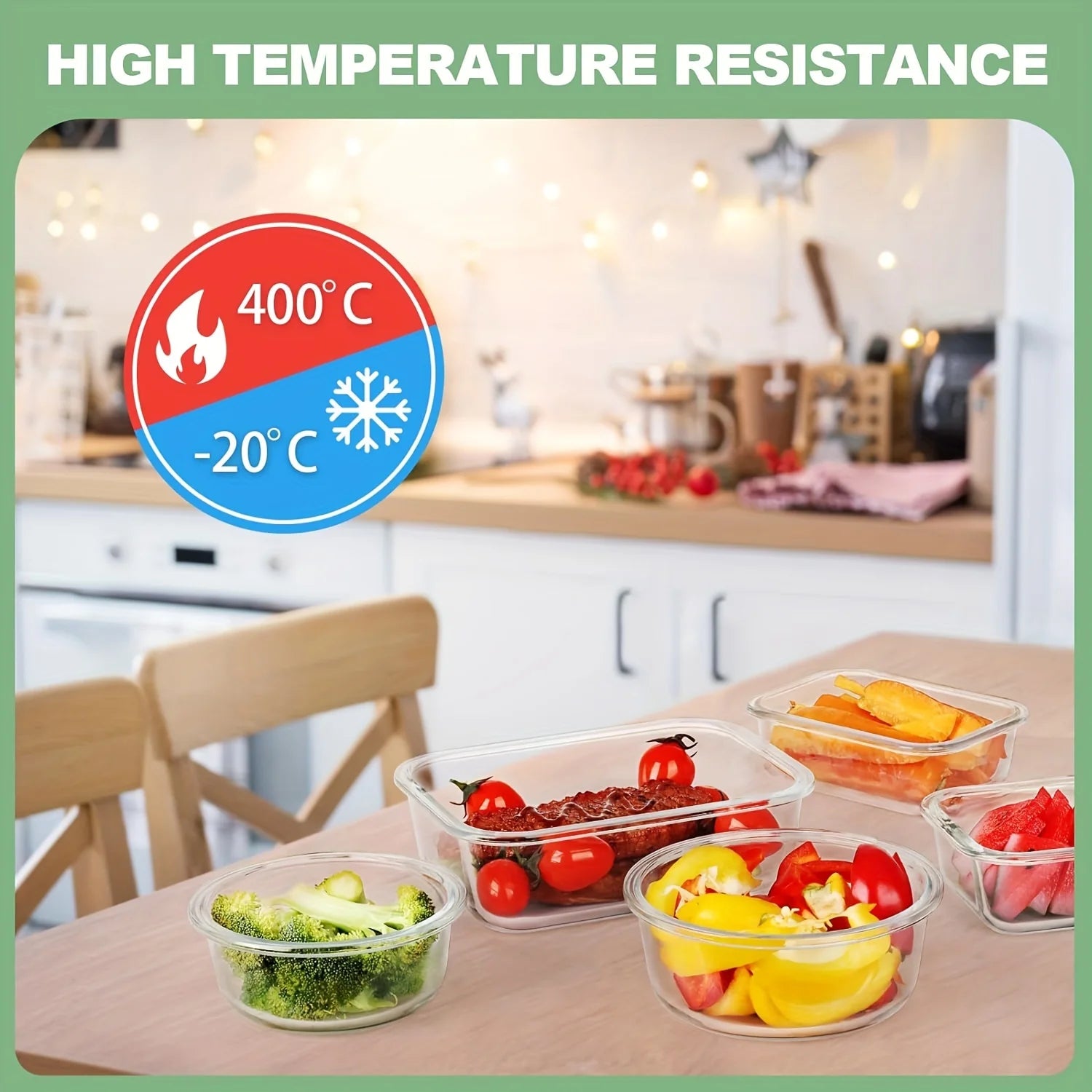 12pcs Glass Food Storage Containers with Lids, Meal Prep, Pantry Kitchen Storage Containers for Lunch, Leak Proof