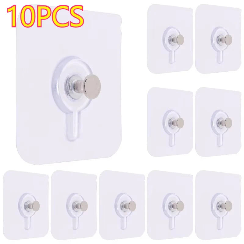 Punch-Free Screw Stickers Wall Picture Non-Marking Hook Invisible Traceless Picture Hanging Kitchen Bathroom Hanger Hook
