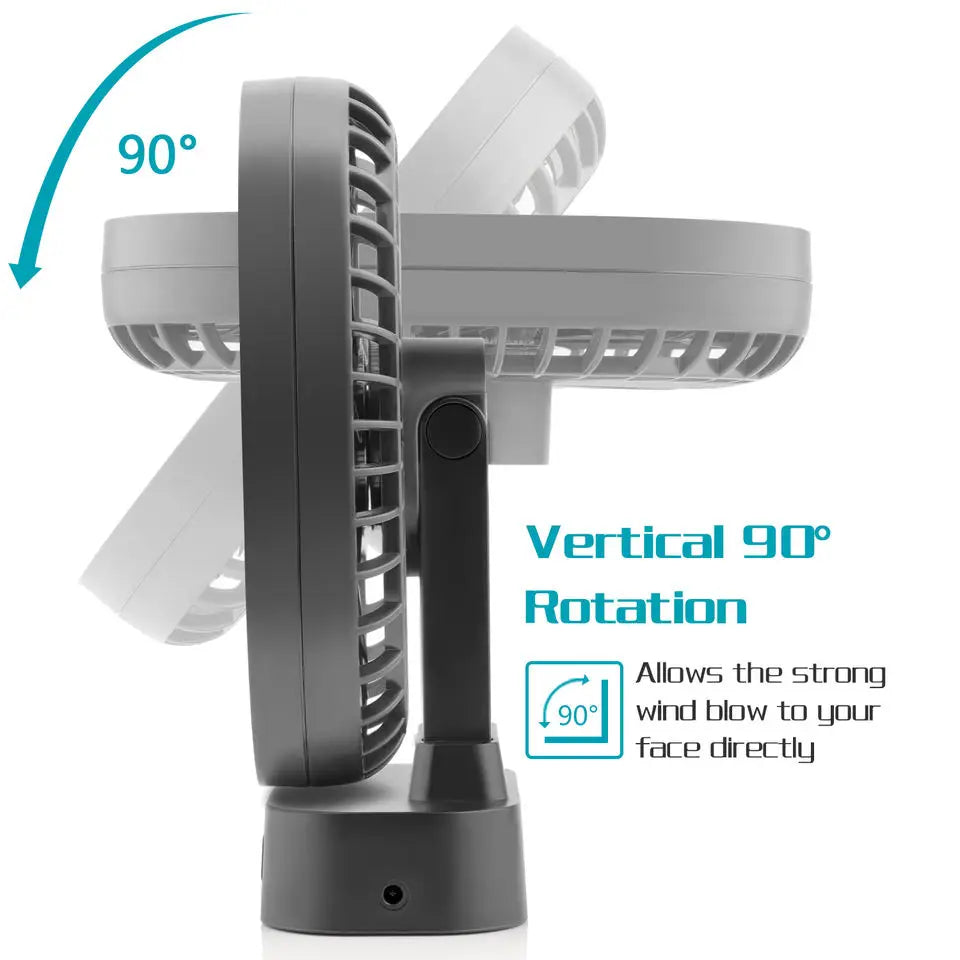 OPOLAR 5000mAh Table Mini Fan with Magnet Base Portable Personal Usb Small Fan Silent Wind