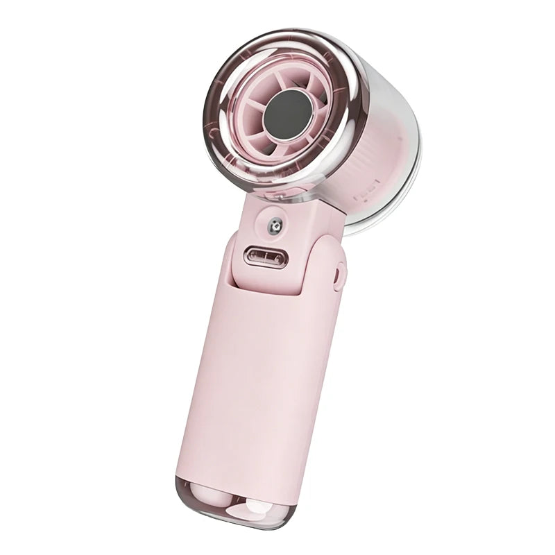Mini Small Fan Water Mist Spray Fan 3600mAh 5 Speeds Portable Handheld Foldable Neck Hanging Type-C Rechargeable Humidifier Fans