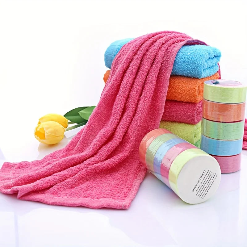 4PCS Compressed Cotton Towels  Soft Quick Drying Travel Towels, Quick Drying, Super Soft and Absorbent, Lightweight and Portable