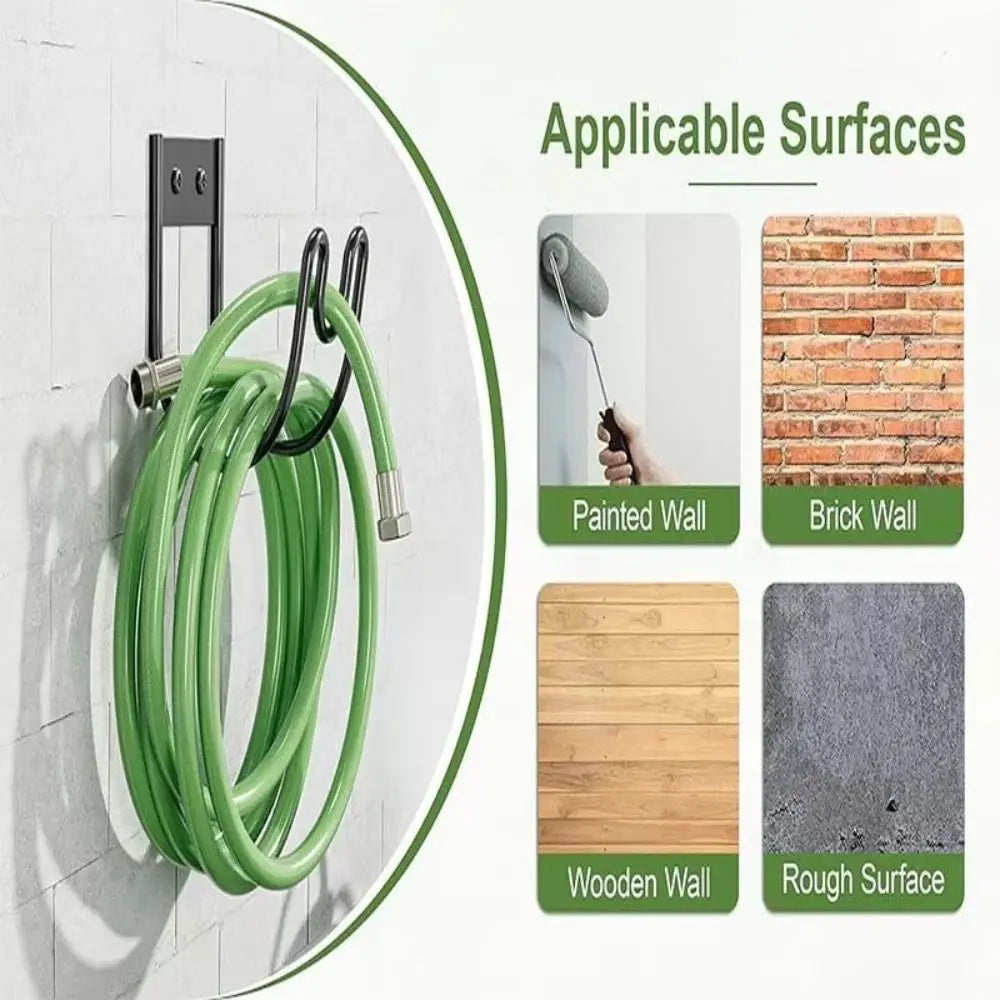 Durable Iron Metal Garden Hose Hanger Wall Mounted Easy Installation Garden Water Pipe Hook Storage Hook Outdoor Storage