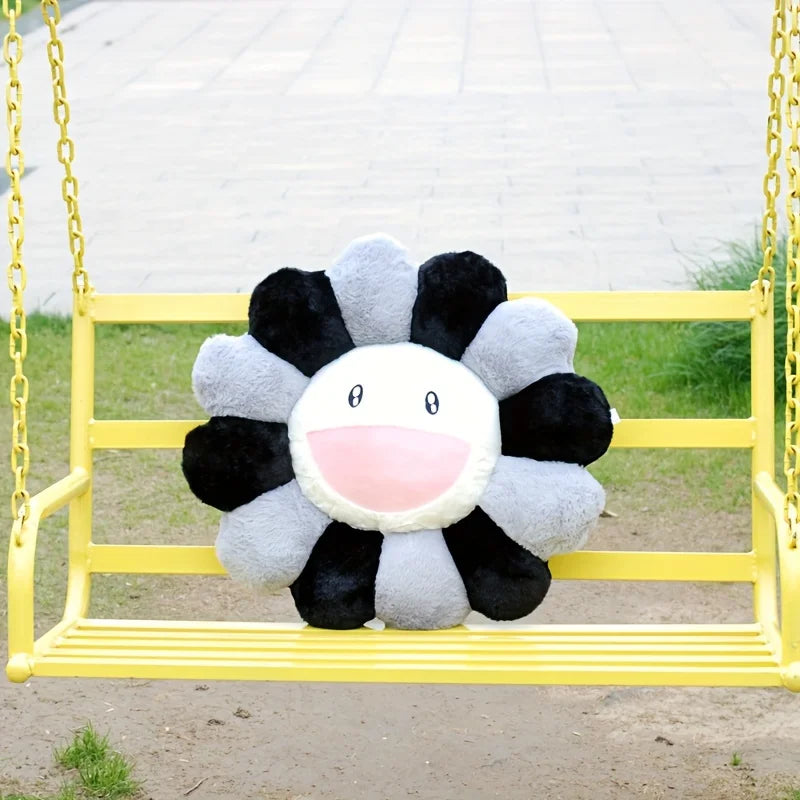 1 Pcs Creative Sunflower Stuffed Cushion Flower Plush Pillow Cute Smile Rainbow Sunflower Decor Pillow Office Back Plush Cushion