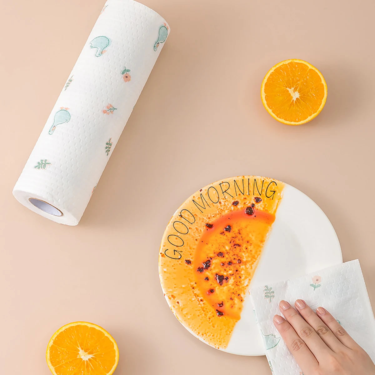 1pc Kitchen Cleaning Dish Cloth Lazy Rag Scouring Pad Oil-free Disposable Dish Towel Non-woven Fabric Cleaning Rags