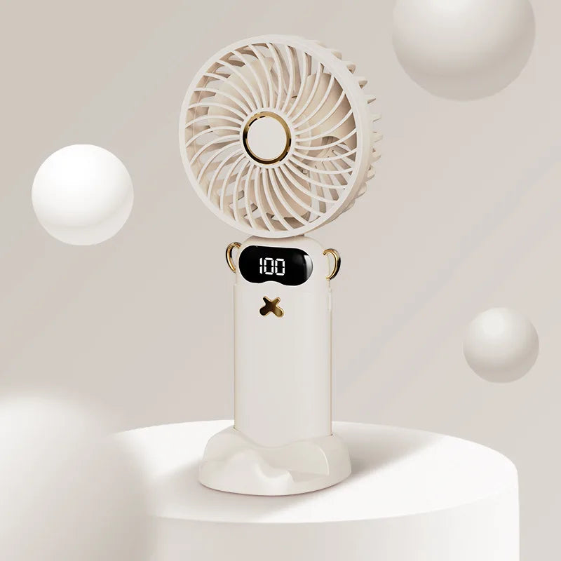 USB Rechargeable Handheld Mini Desk Fan for Students Office Dormitory Portable Cooling Fan