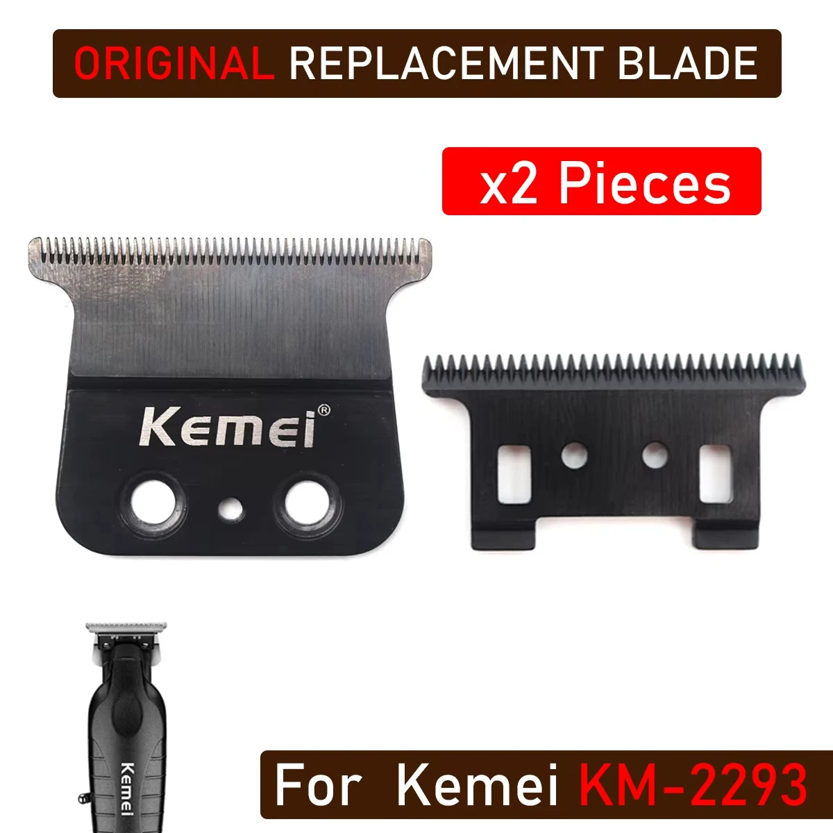 Original Replaceable Blade Cutter Head for Kemei KM-2293 Professional Hair Clipper 0mm Blade Hair Cutting Machine Accessories