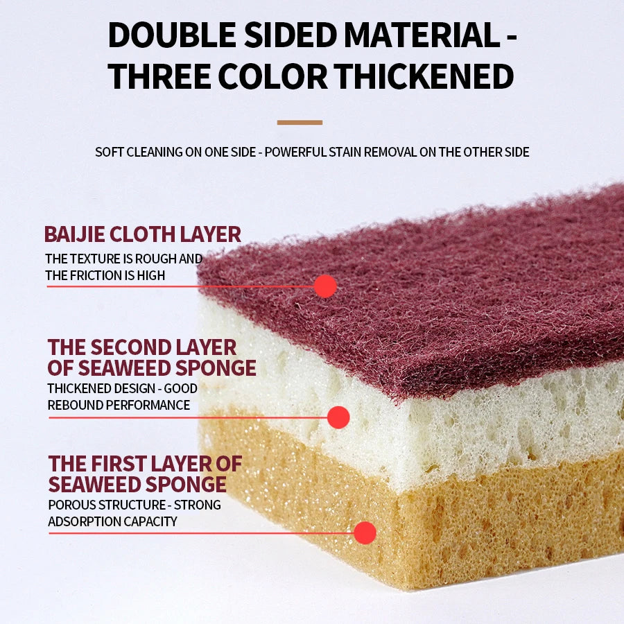 High Density Sponge Cleaning Cloth, Dishwashing Cloth, Non Greasy Kitchen and Catering Supplies, Sponge Brush, Pot and Bowl