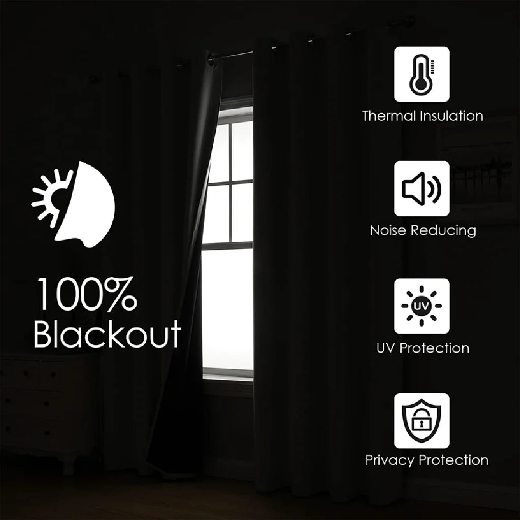 4 Panels 100% Blackout Curtains, Thermal Noise Reduce Privacy Drapes, Modern Home Xmas Decor for Living Room Bedroom Balcony