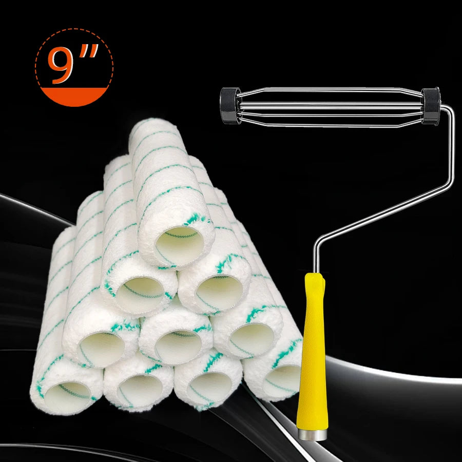 10PCS 9-inch X 1.5' Woven Microfiber Cage Paint Roller with Medium Pile