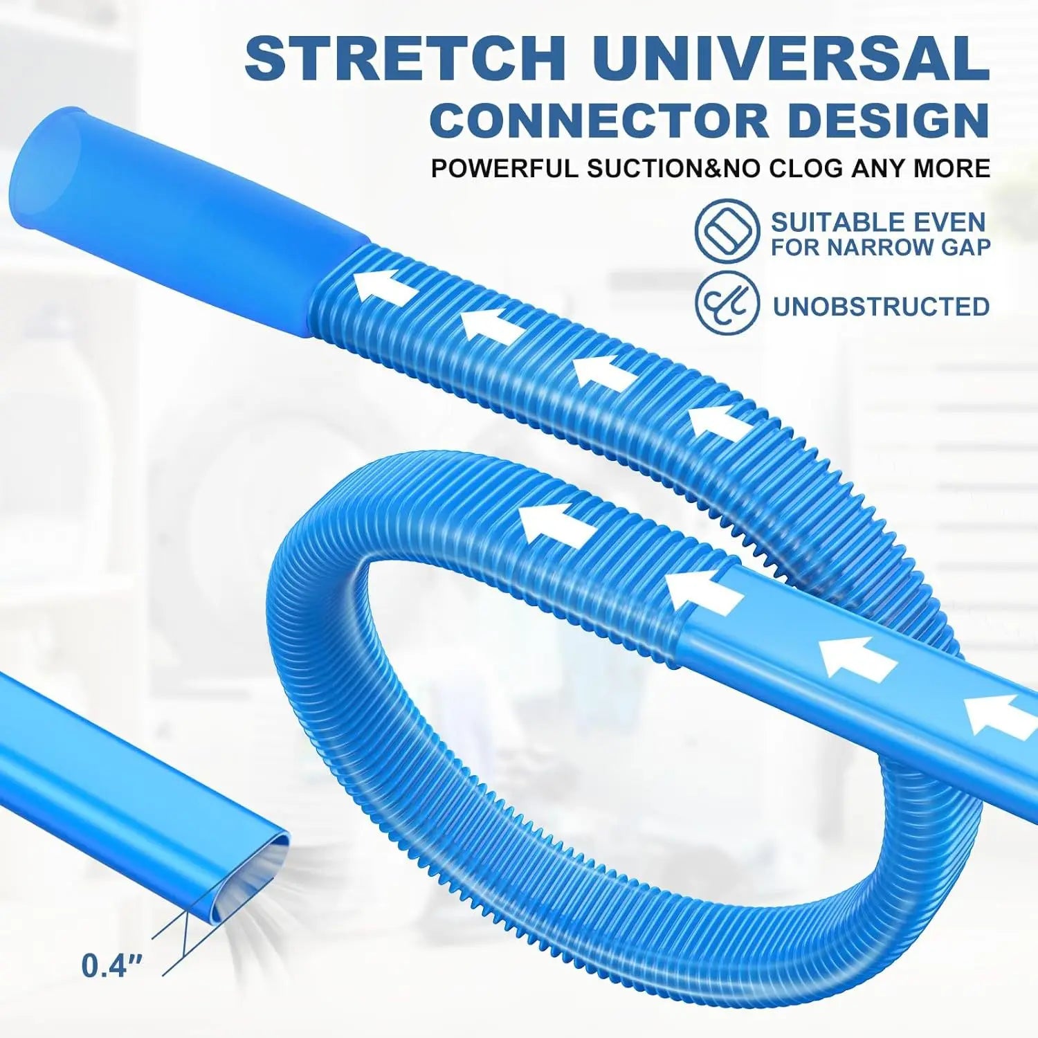 HOMEFISH Dryer Vent Vacuum Cleaner Kit - Flexible Hose for Ventilation Cleaning Dust Remover for Home Appliance