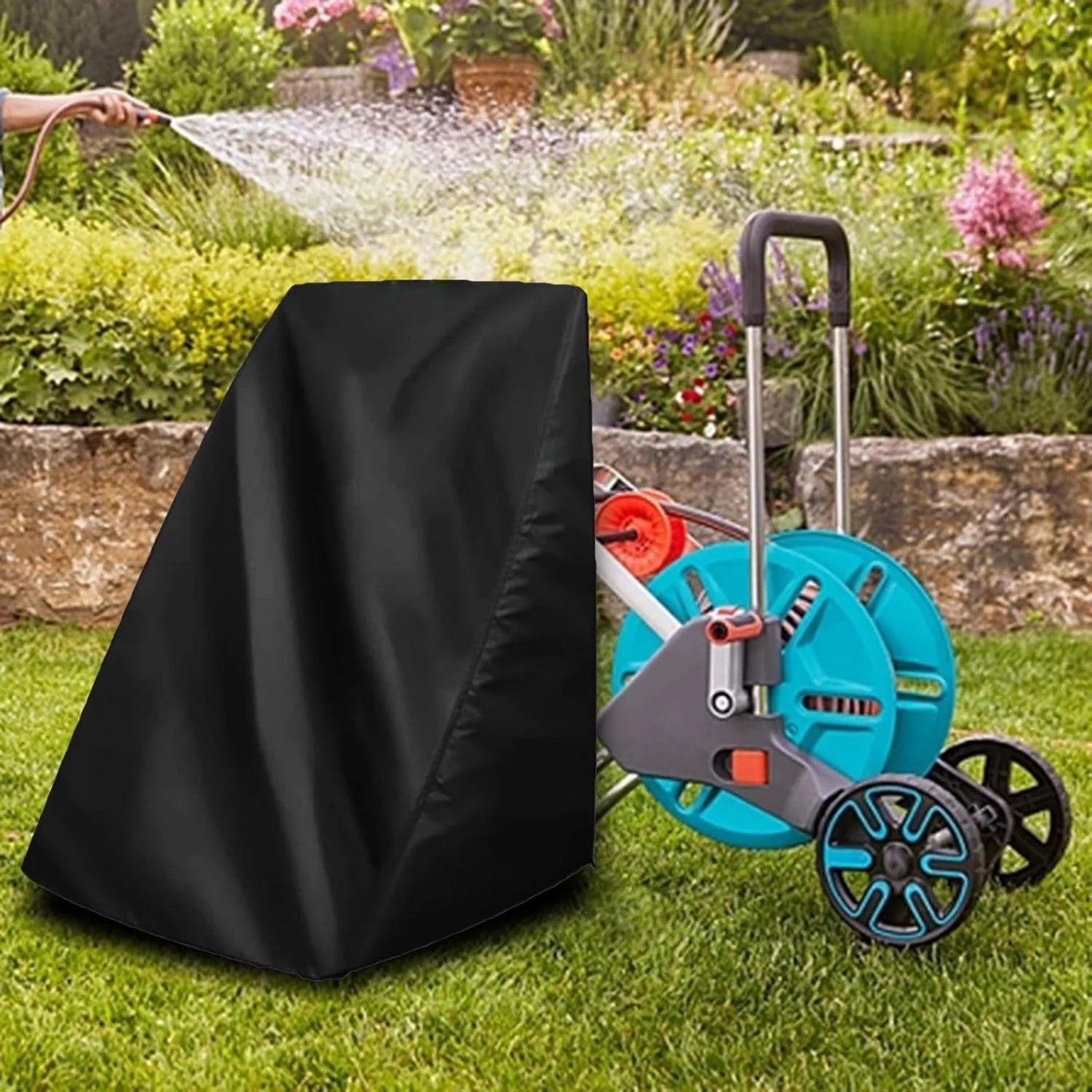 Garden Hose Reel Cover, Outdoor Portable Waterproof Dustproof Garden Hose Reel Protective Cover