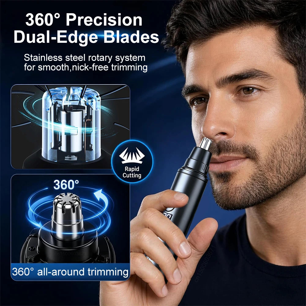 Mini Nose Hair Trimmer For Men Electric Nose Hair Remover USB Rechargeable Ears Hair Clipper Portable Pocket Nose Hair Shaver