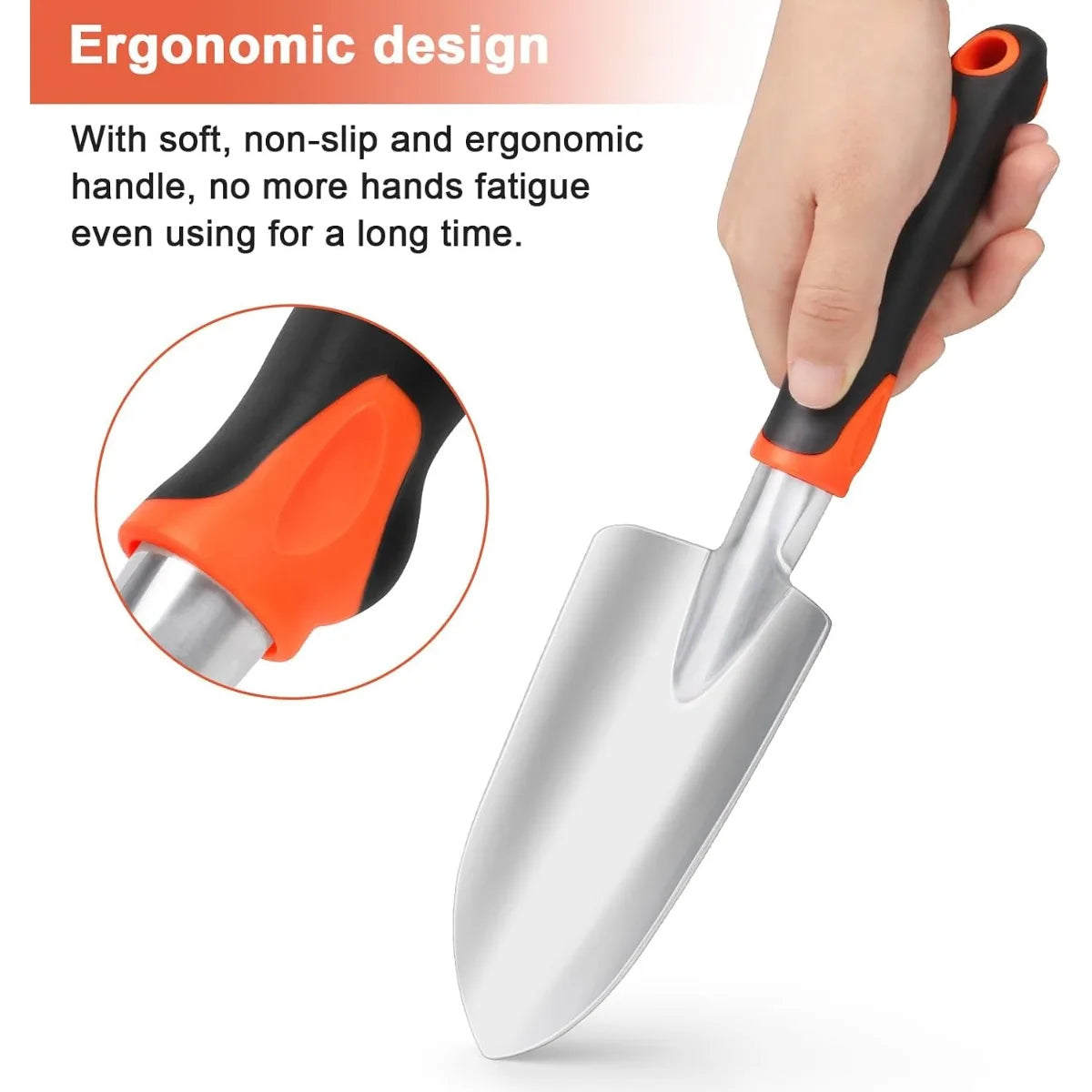 Garden Shovel Garden Hand Trowel, Heavy Duty Hand Shovel with Ergonomic Handle, Small Gardening Tools for Digging, Rust Resistan