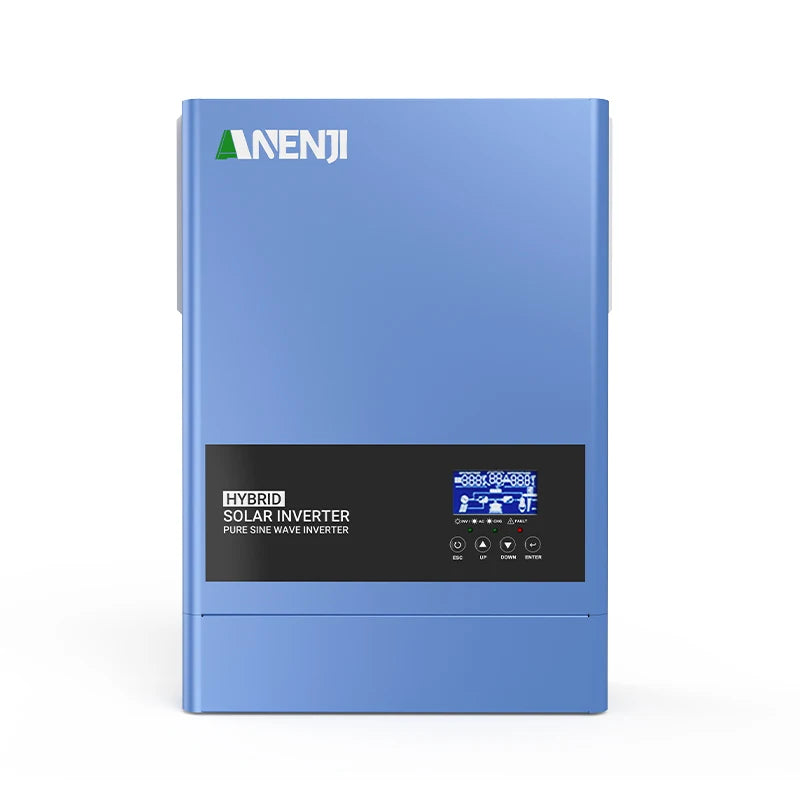 ANENJI 6.2KW 48V hybrid solar inverter output voltage 220V-240V PV 500VDC pure sine wave inverter 120A MPPT solar charging controller, built-in WiFi EU voltage